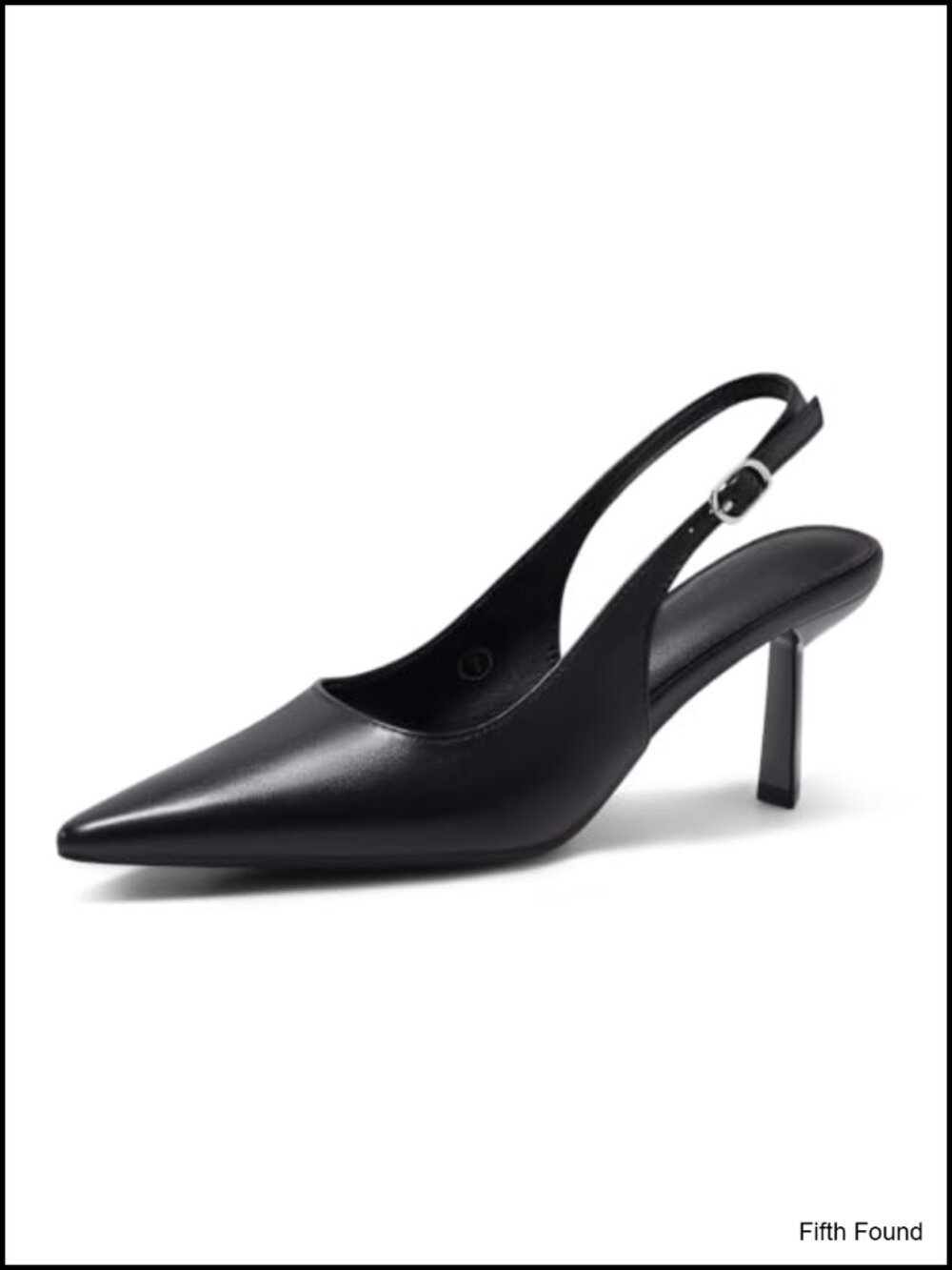 Slingback Kitten Heels Closed Pointed Toe Pumps Faux Leather Work Dress Shoes